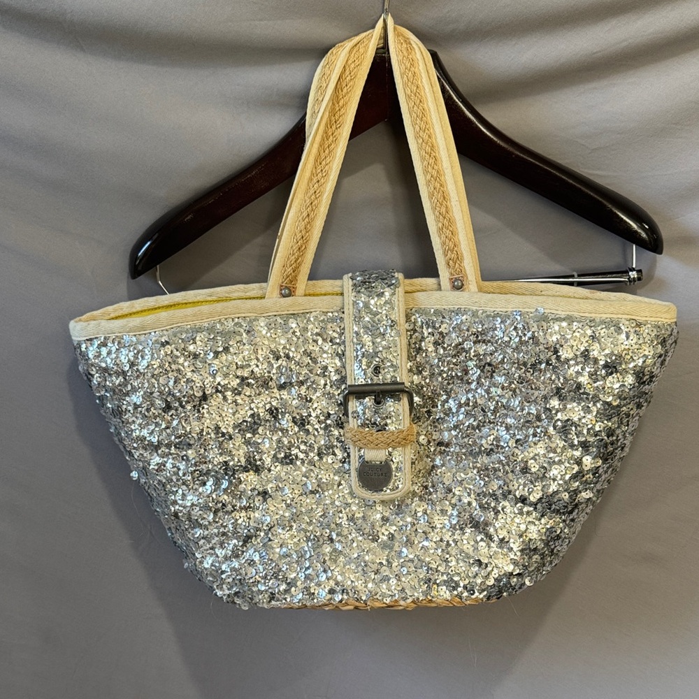 Juicy Couture Sequin Silver and Cream Tote Bag